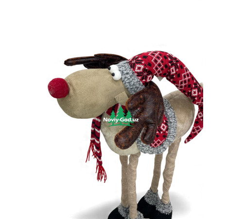 Декоративный олень новогодний с телескопическими ногами до 80 см