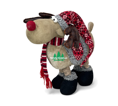 Декоративный олень новогодний с телескопическими ногами до 80 см